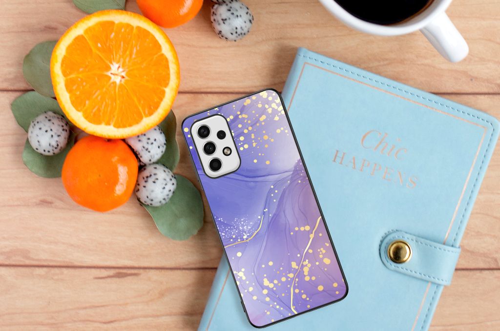 Kleurrijke Telefoonhoesje voor Samsung Galaxy A23 Watercolor Paars B2C Telecom