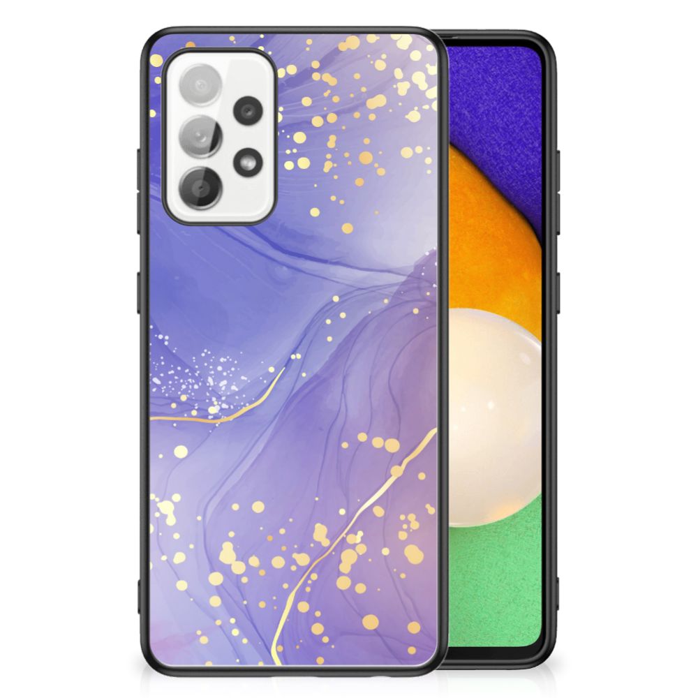 Samsung Galaxy A52 A52s Kleurrijke Telefoonhoesje Watercolor Paars achteraanzicht