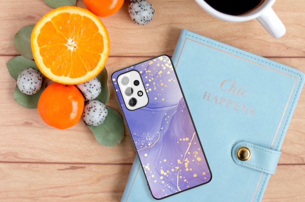 Kleurrijke Telefoonhoesje voor Samsung Galaxy A73 Watercolor Paars B2C Telecom