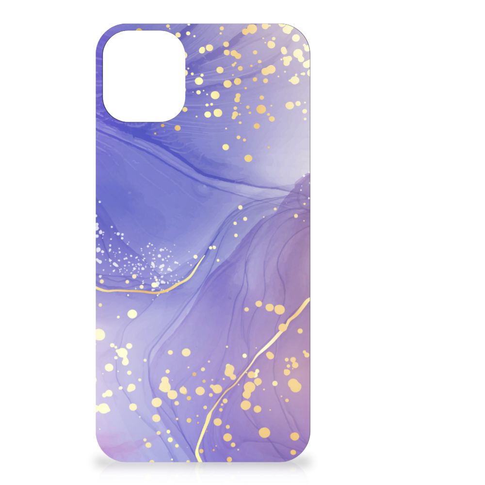 Kleurrijke Telefoonhoesje voor iPhone 11 Watercolor Paars met mooie paarse en gouden accenten