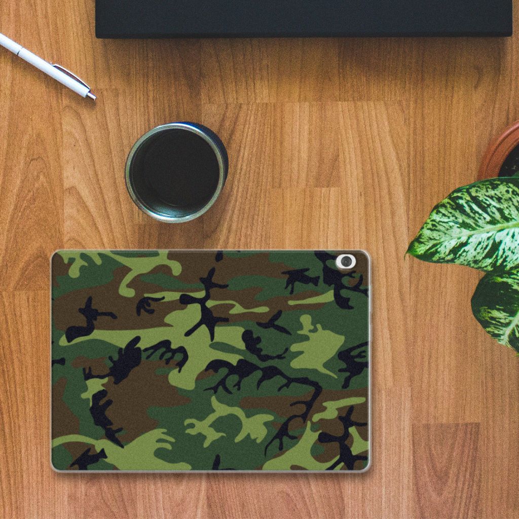 Lenovo Tab M10 Hippe Hoes Army Dark camouflage hoes bovenaanzicht