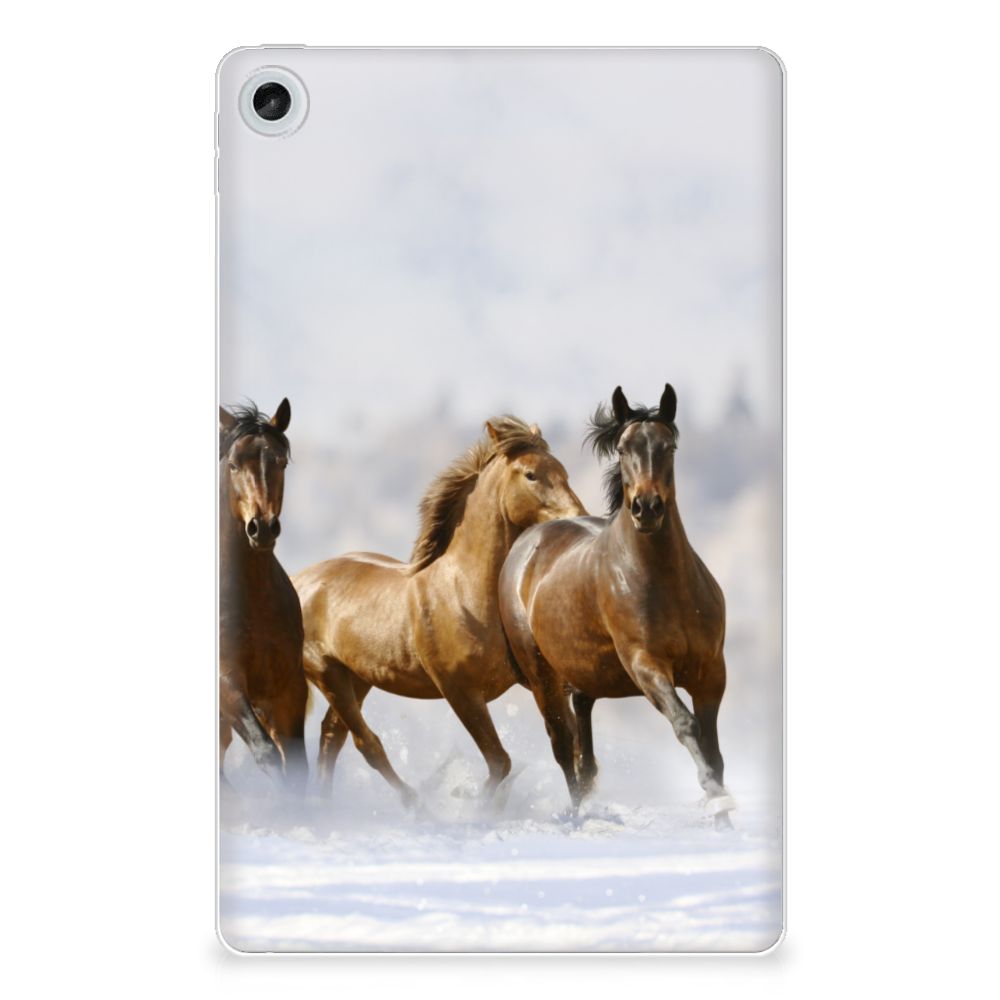 Lenovo Tab M10 Plus (3e generatie) Back Case Paarden paarden achteraanzicht