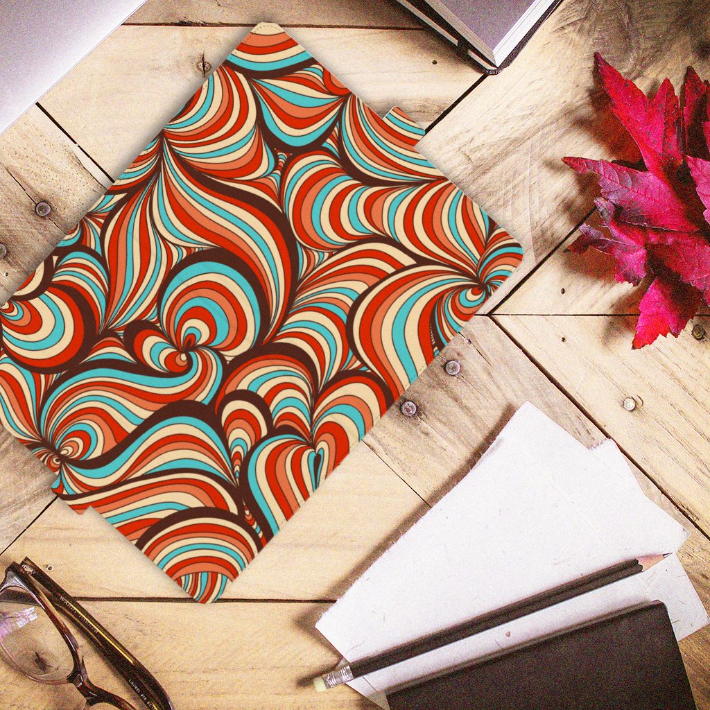 Lenovo Tab M10 Plus 3rd Gen Hoes Retro design kleurrijke swirl aanzicht
