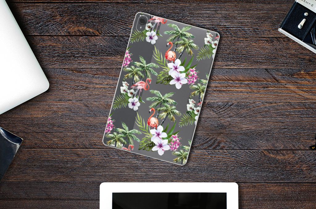 Lenovo Tab P11 | P11 Plus Back Case Flamingo Palms flamingo palmen bloemen design bovenaanzicht
