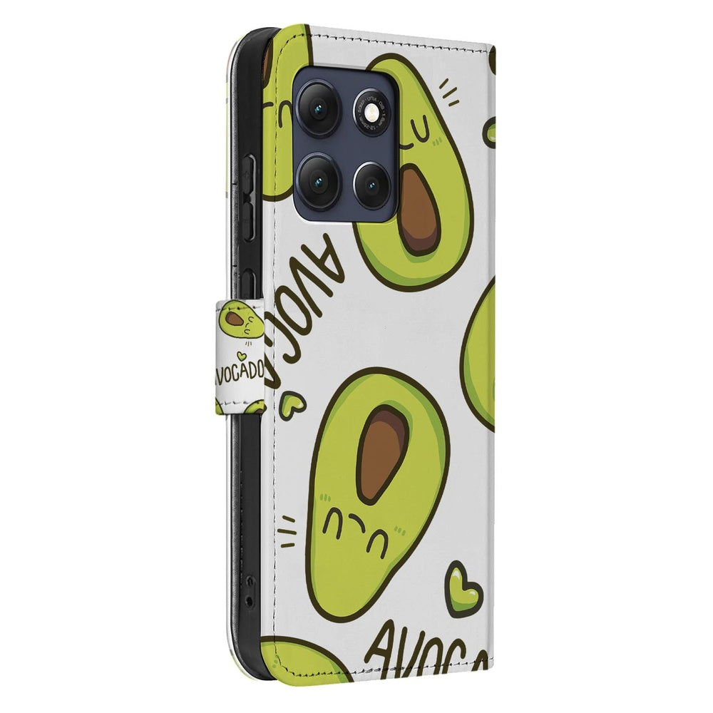 Motorola Moto G86 Book Case Avocado Singing Groen Vooraanzicht.