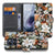 Motorola Moto G86 Portemonnee Hoesje Dark Flowers binnenkant pasjes en vooraanzicht.
