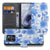 Motorola Moto G86 Book Case Blauw Bloemen Vooraanzicht.