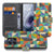 Motorola Moto G86 Book Case Hoesje Funky Retro geometrisch design voorkant en binnenkant met pasjes.
