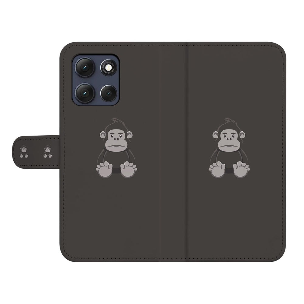 Motorola Moto G86 Portemonnee Hoesje Gorilla Bruin portemonnee hoesje gorilla bruin binnenkant met pasjes.