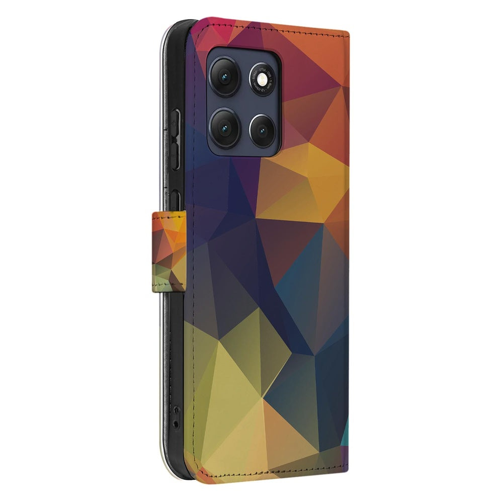 Motorola Moto G86 Bookcase Polygon Kleur zijaanzicht.