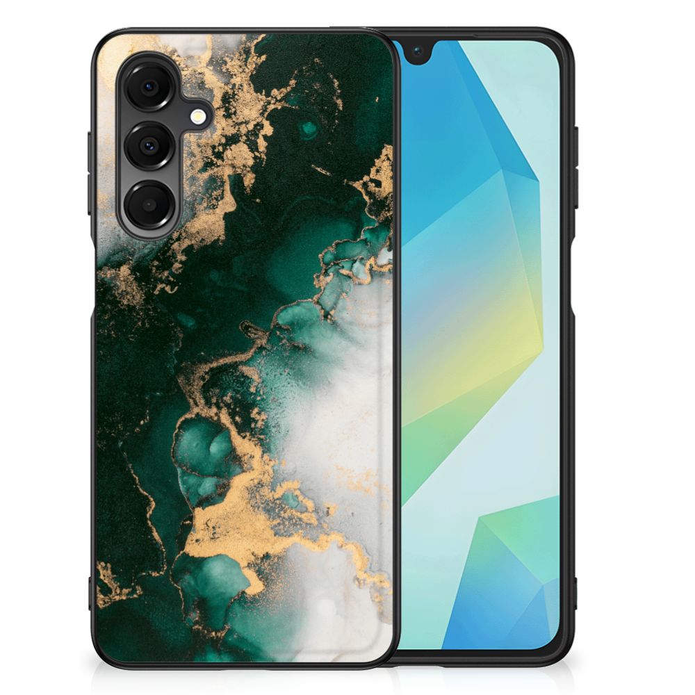 Samsung Galaxy A16 5G/4G Marmeren Print Telefoonhoesje Marmer Groen voorzijde