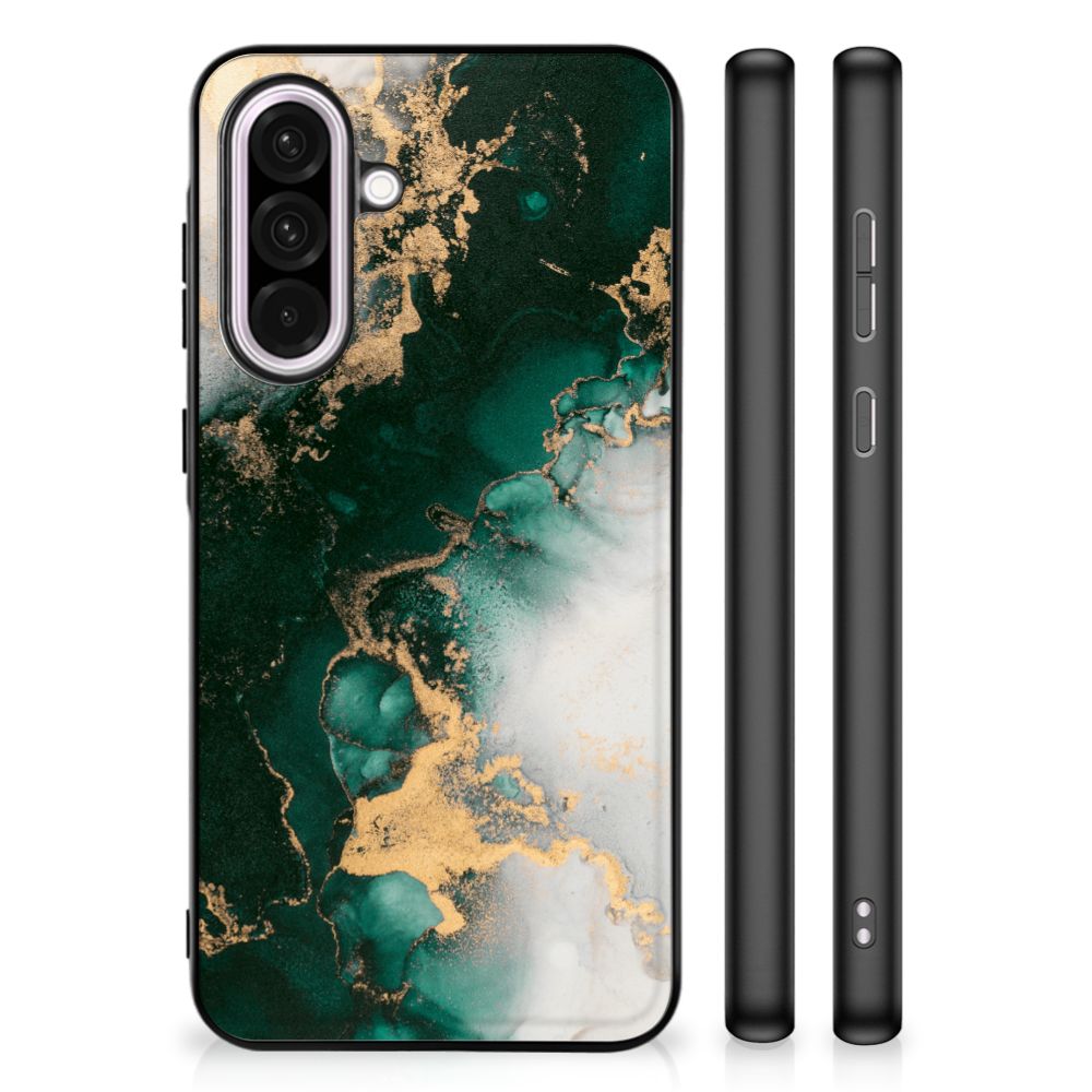Samsung Galaxy A56 Marmeren Print Telefoonhoesje Marmer Groen achterzijde zijkanten