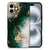 iPhone 16 Marmeren Print Telefoonhoesje voor iPhone 16 Marmer Groen achterkant en voorkant