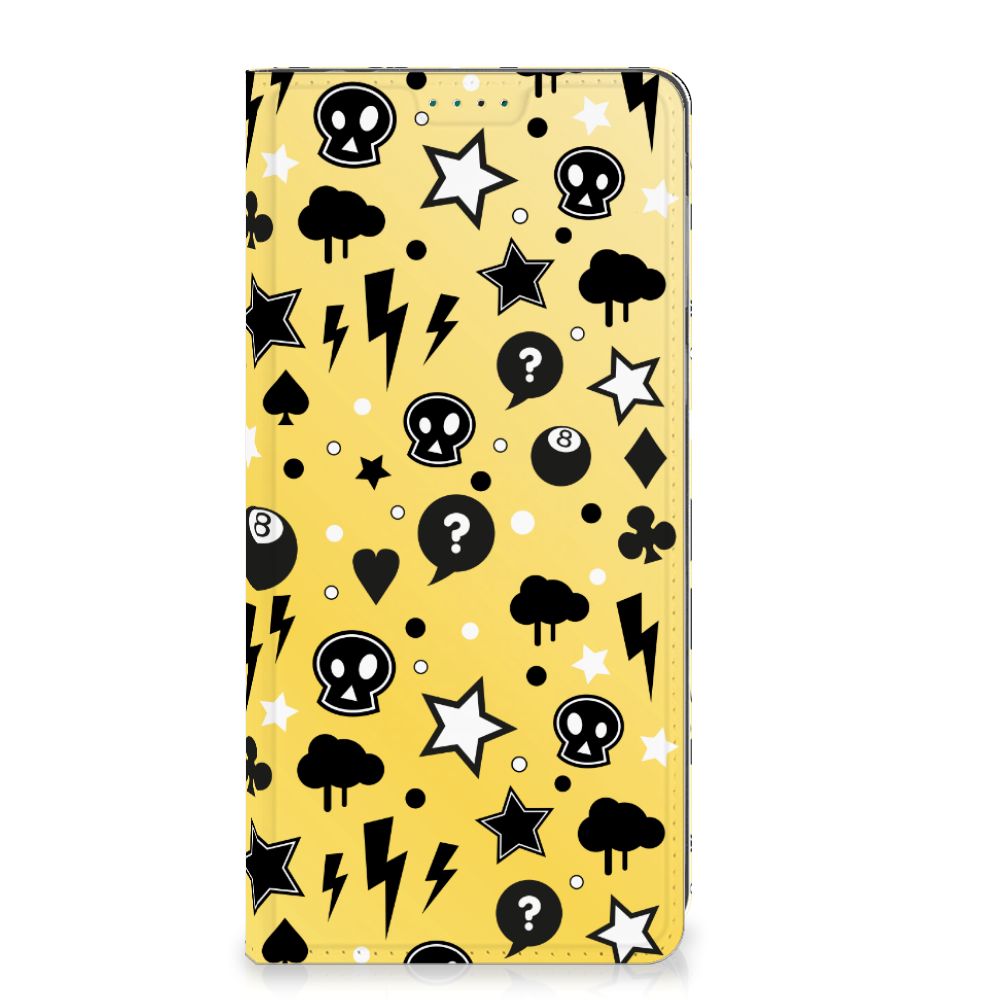 Mobiel BookCase Motorola Moto E13 4G Punk Geel