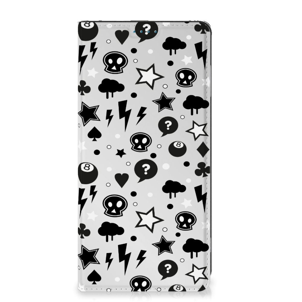 Mobiel BookCase Motorola Moto G53 Silver Punk designnaam voorkant