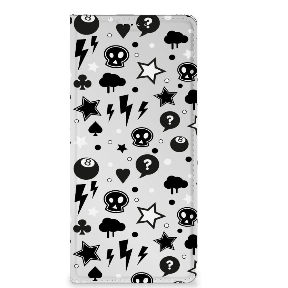 Mobiel BookCase OPPO X6 Pro Silver Punk design Silver Punk voorkant