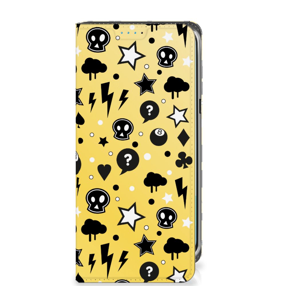 Mobiel BookCase Samsung Galaxy A16 5G/4G Punk Geel design punk geel aanzicht