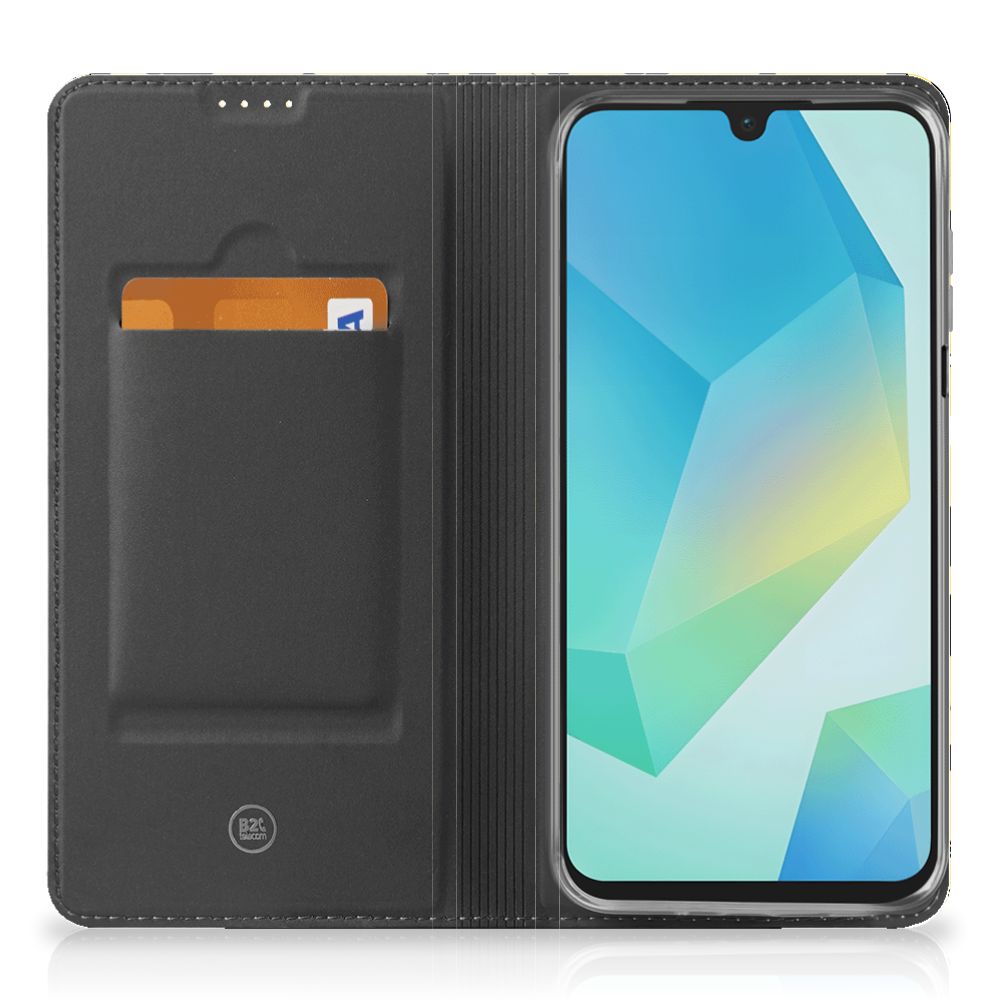 Mobiel BookCase Samsung Galaxy A16 5G/4G Punk Geel binnenkant met pasjesvak en scherm