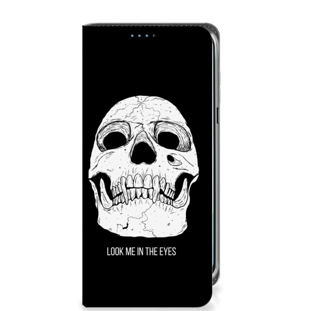 Mobiel BookCase Samsung Galaxy A16 5G/4G Skull Eyes skull design vooraanzicht