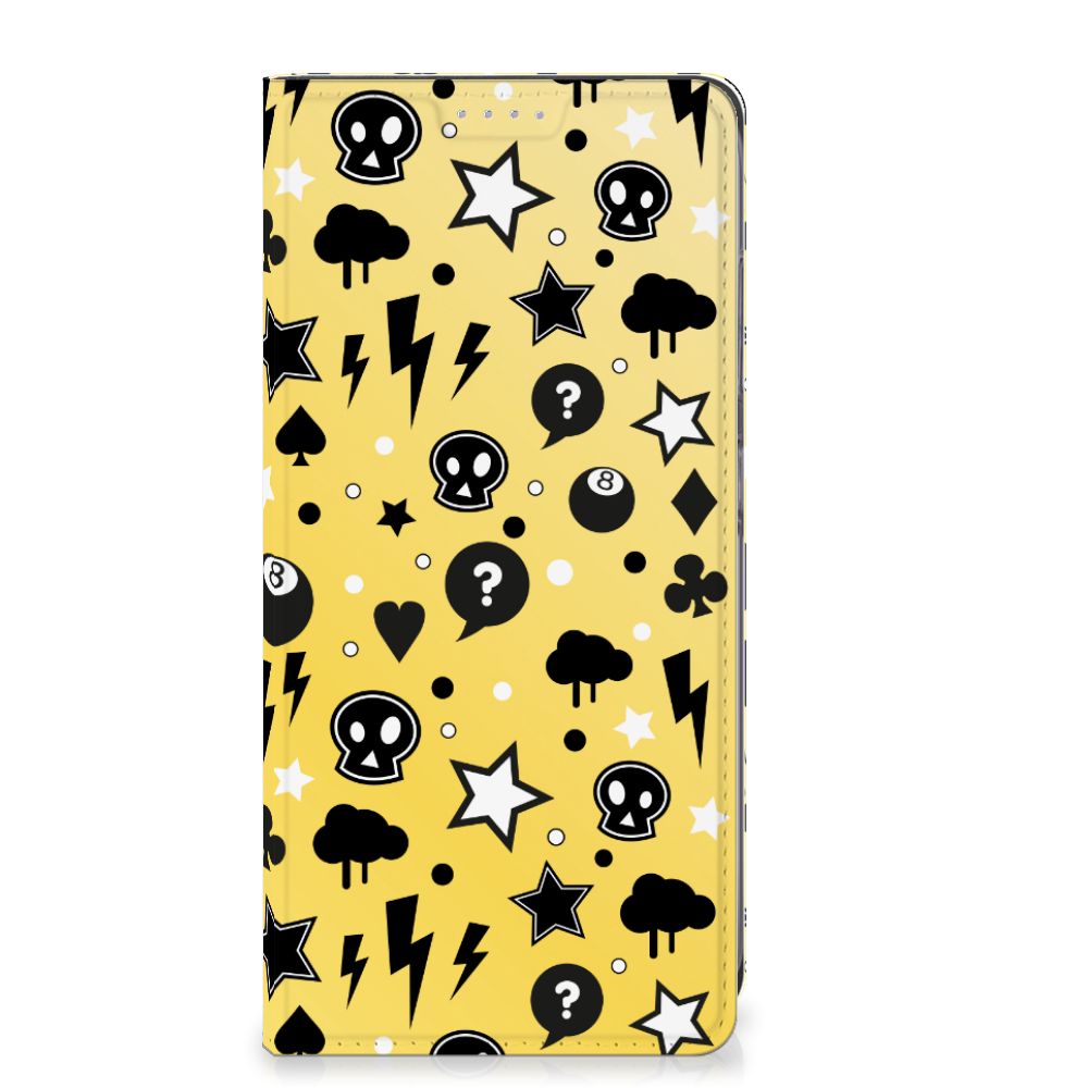 Samsung Galaxy S24 Plus Mobiel BookCase Punk Geel voorkant ontwerp