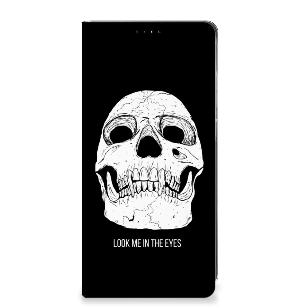 Samsung Galaxy S25 Plus Mobiel BookCase Skull Eyes vooraanzicht