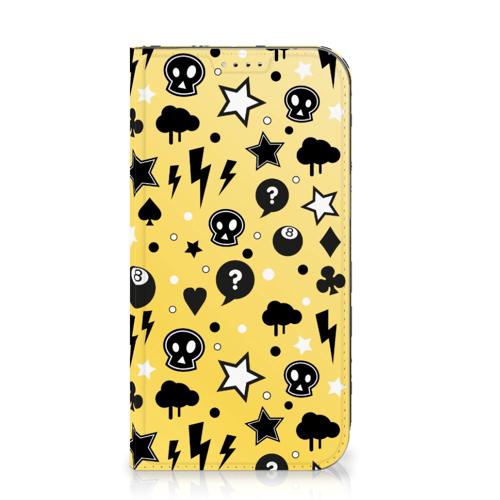 B2C Telecom iPhone 15 Mobiel BookCase Punk Geel voorkant