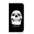 Mobiel BookCase iPhone 15 Skull Eyes met opvallend skull design en tekst "LOOK ME IN THE EYES".