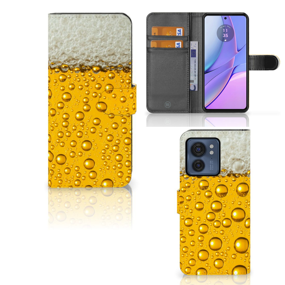 Motorola Edge 40 Book Cover Bier met bierprint en beschermende functie voor smartphones đģ