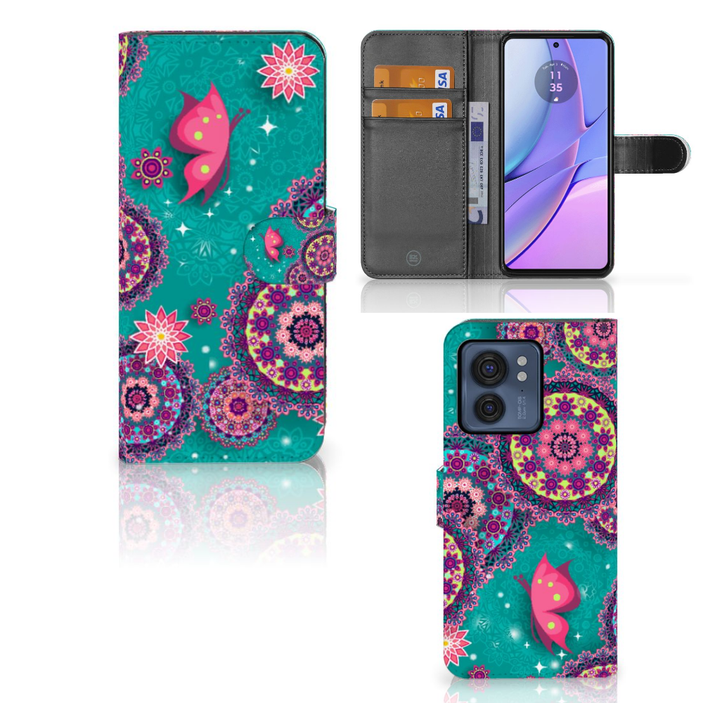 Motorola Edge 40 Hoesje Cirkels en Vlinders