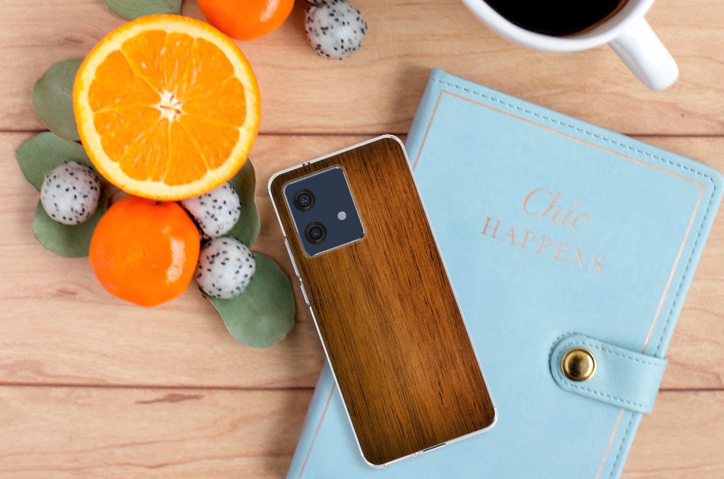Motorola Edge 40 Neo Bumper Hoesje Donker Hout