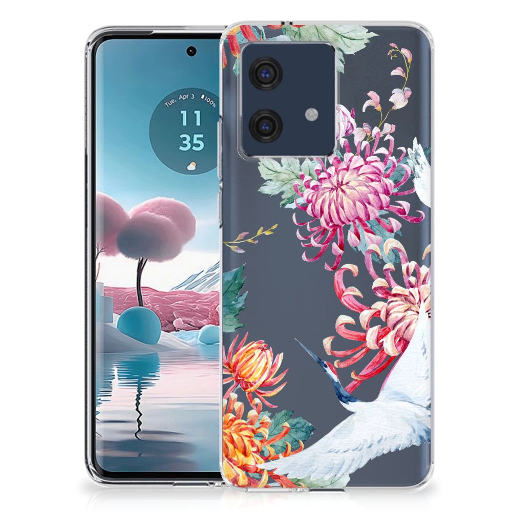 Motorola Edge 40 Neo TPU Hoesje Bird Flowers