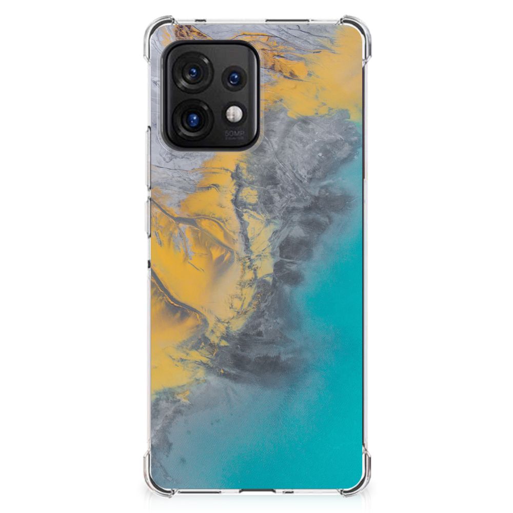 Motorola Edge 40 Pro Anti-Shock Hoesje Marble Blue Gold B2C Telecom
