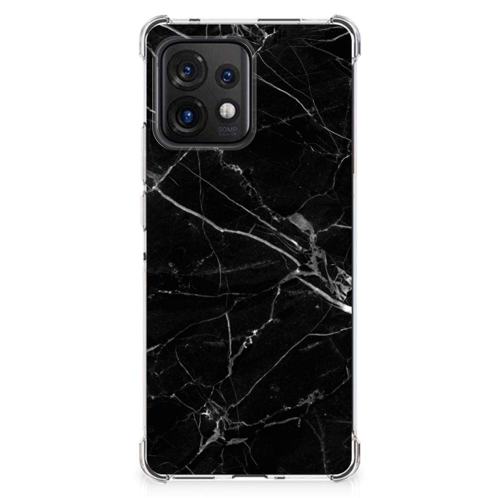 Motorola Edge 40 Pro Anti-Shock Hoesje Marmer Zwart - Origineel Cadeau Vader B2C Telecom