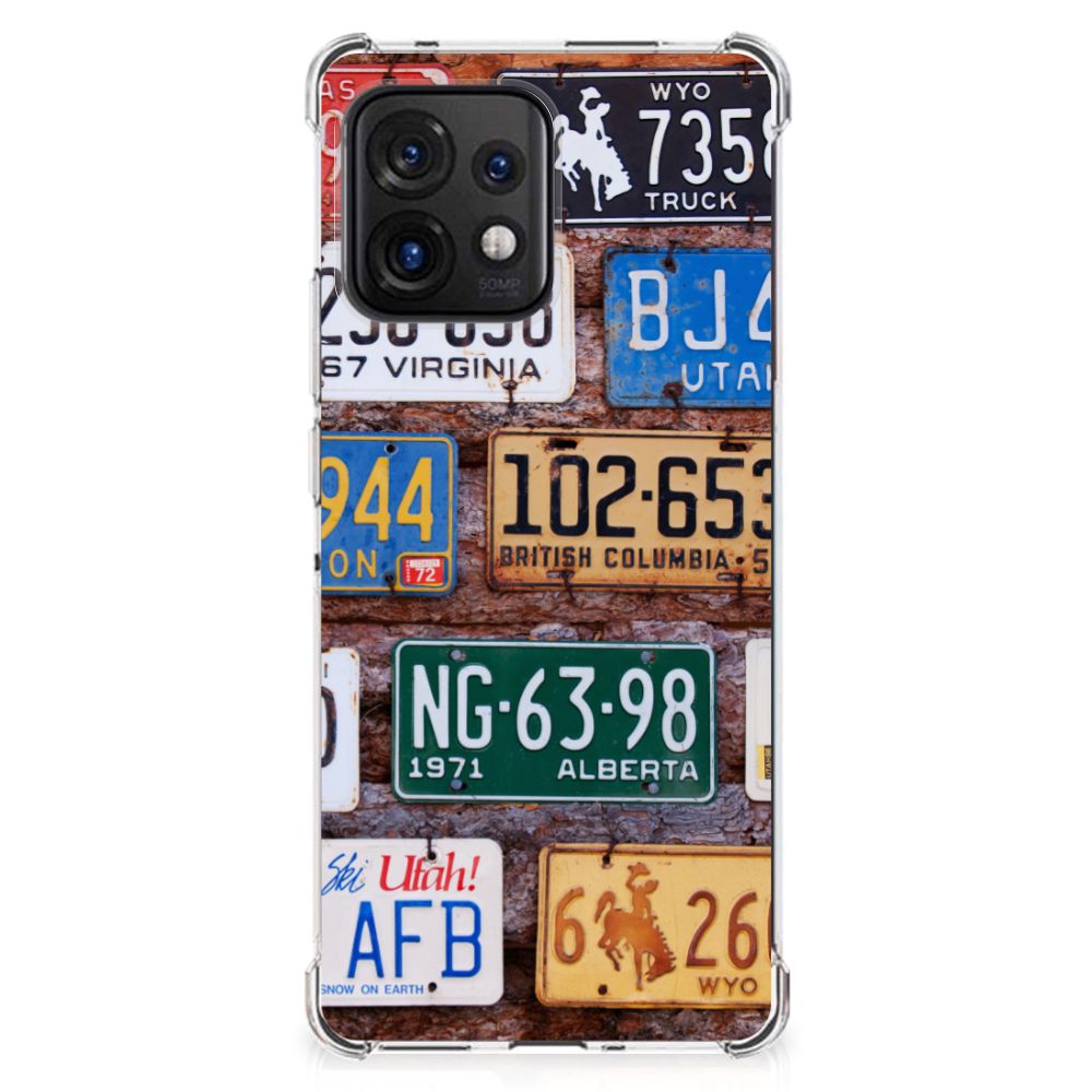 Motorola Edge 40 Pro Anti-shock Hoesje met foto Kentekenplaten ontwerp achterzijde
