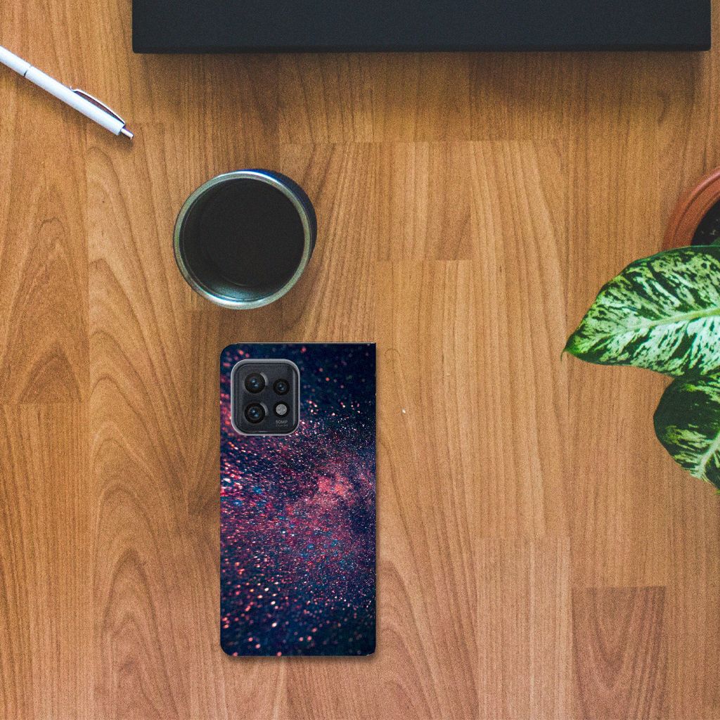 Motorola Edge 40 Pro Stand Case Stars design sterren voorkant