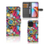 Motorola Edge 40 Pro Wallet Case met Pasjes Punk Rock design kleurrijk aanzicht