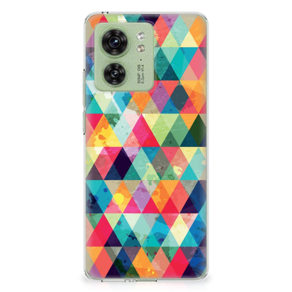 Motorola Edge 40 TPU bumper Geruit met kleurrijk ruitjesdesign, perfect als cadeau voor gebruiksgemak en uitstraling.