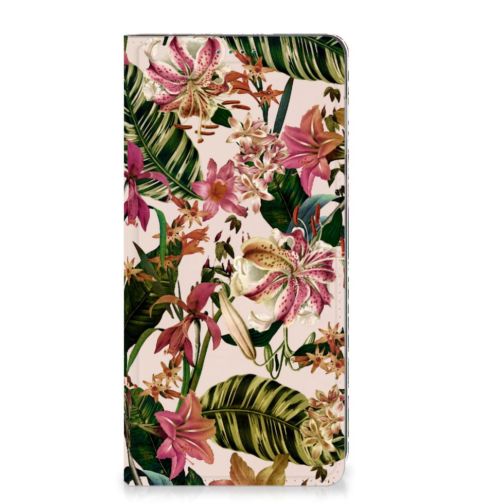 Motorola Moto E13 4G Smart Cover Flowers bloemen design vooraanzicht