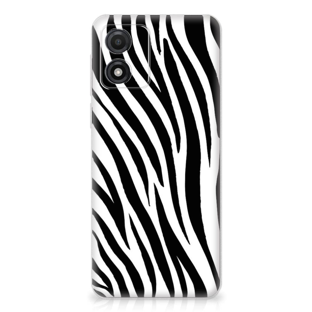 Motorola Moto E13 TPU Hoesje Zebra met zwart-witte zebra strepen voor unieke uitstraling en bescherming đĻ
