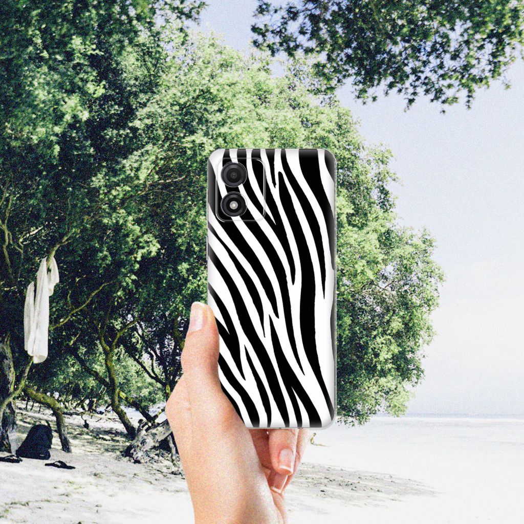 Motorola Moto E13 TPU Hoesje Zebra met zwart-witte strepen voor stijl, bescherming en gebruiksgemak đĻ.