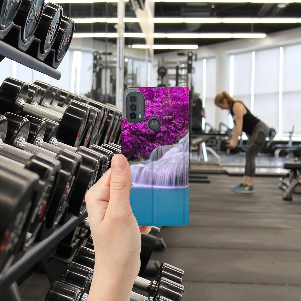 Motorola Moto E20 Book Cover Waterval hand gym dumbbells