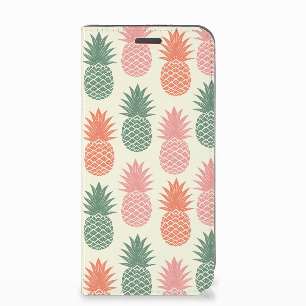 Motorola Moto E5 Play Flip Style Cover Ananas ananas design vooraanzicht