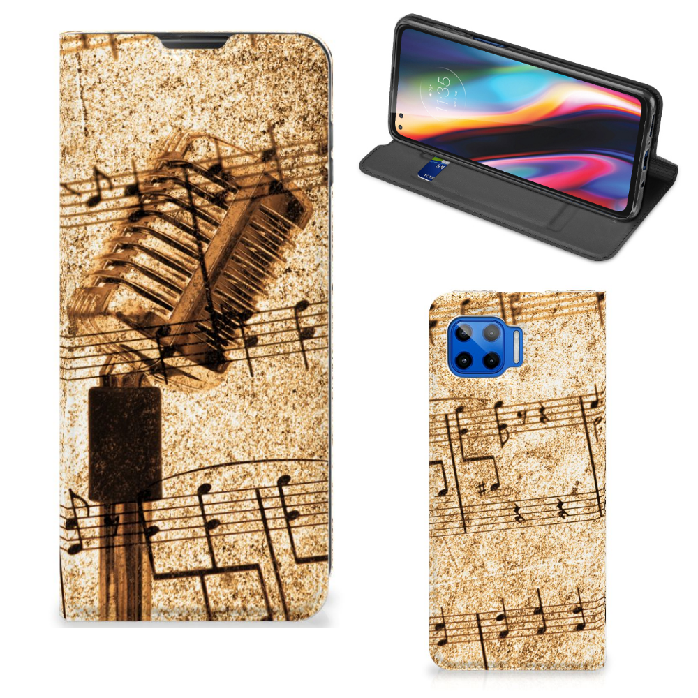 Motorola Moto G 5G Plus Stand Case Bladmuziek - B2C Telecom
