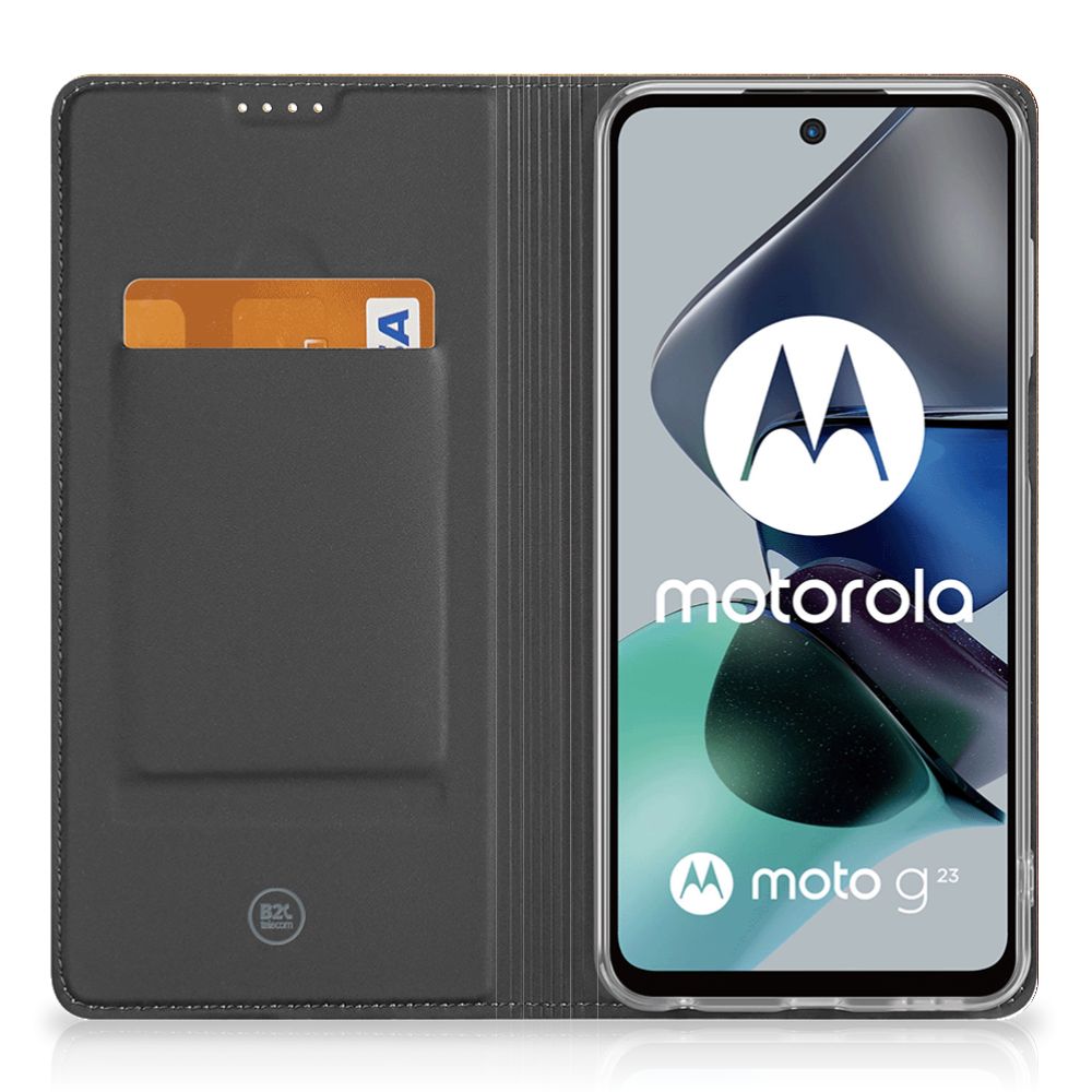 Motorola Moto G13 | G23 Book Cover Wereldkaart binnenshuis zwart design