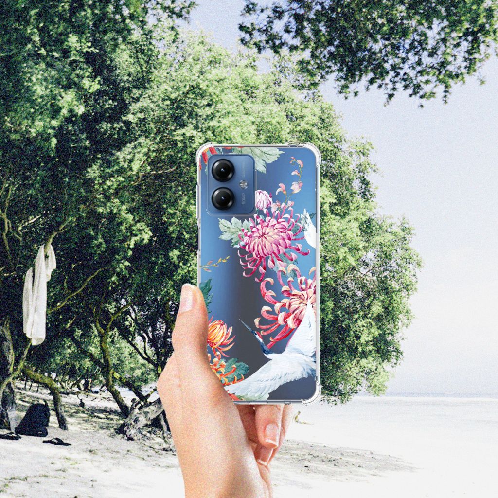 Motorola Moto G14 Case Anti-shock Bird Flowers B2C Telecom