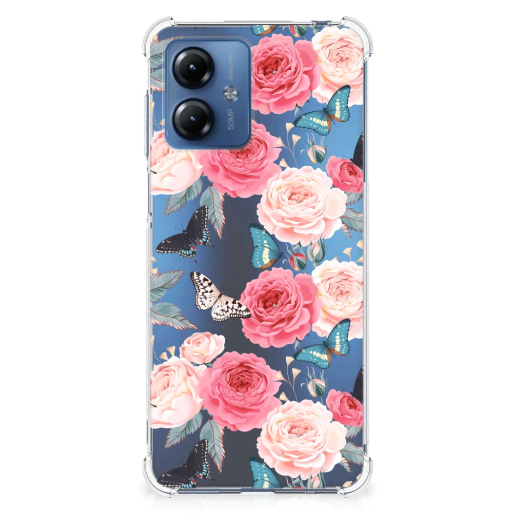Motorola Moto G14 Case Butterfly Roses B2C Telecom