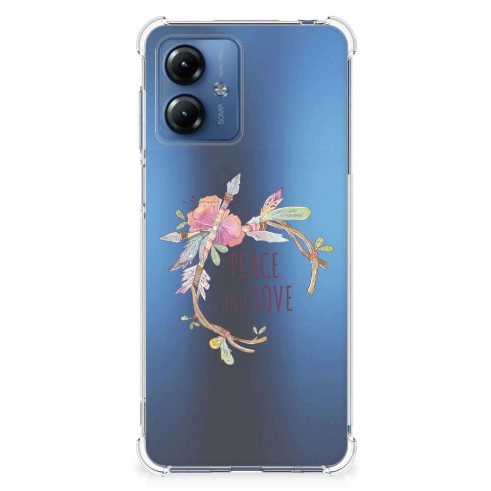 Motorola Moto G14 Stevig Bumper Hoesje Boho Text B2C Telecom