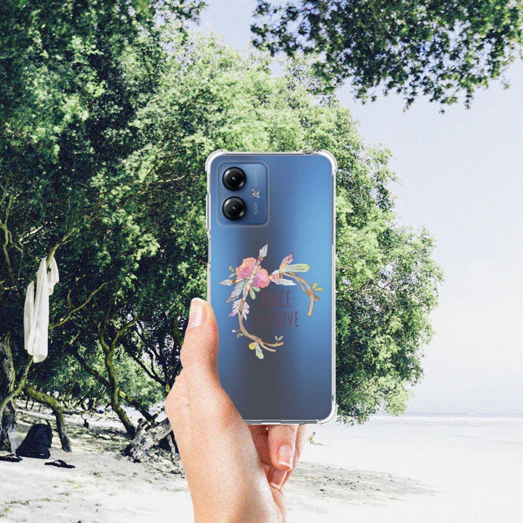Motorola Moto G14 Stevig Bumper Hoesje Boho Text B2C Telecom