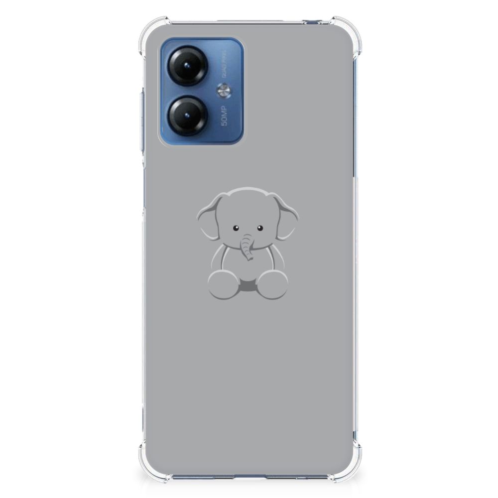 Motorola Moto G14 Stevig Bumper Hoesje Grijs Baby Olifant B2C Telecom