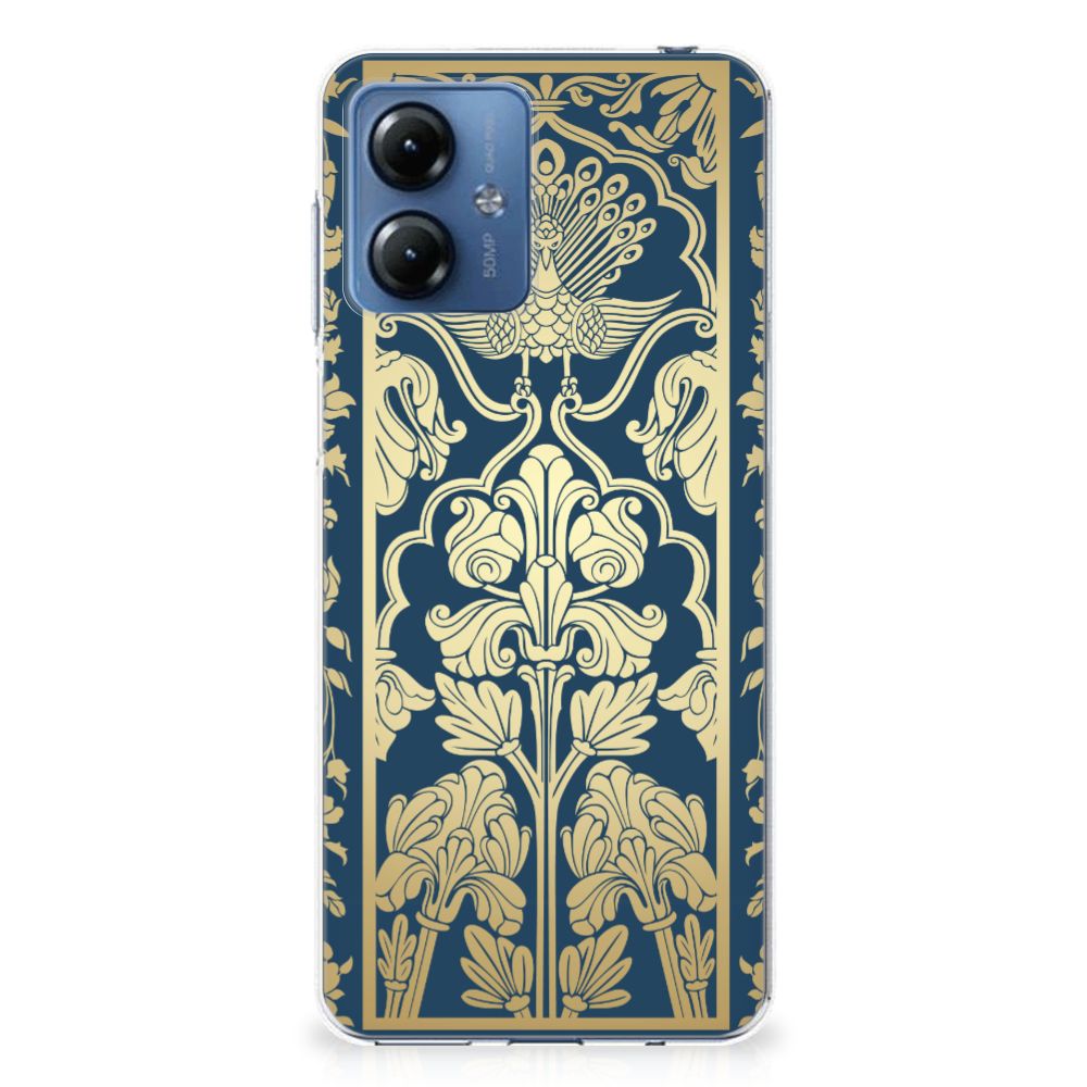 Motorola Moto G14 TPU Case Beige Flowers